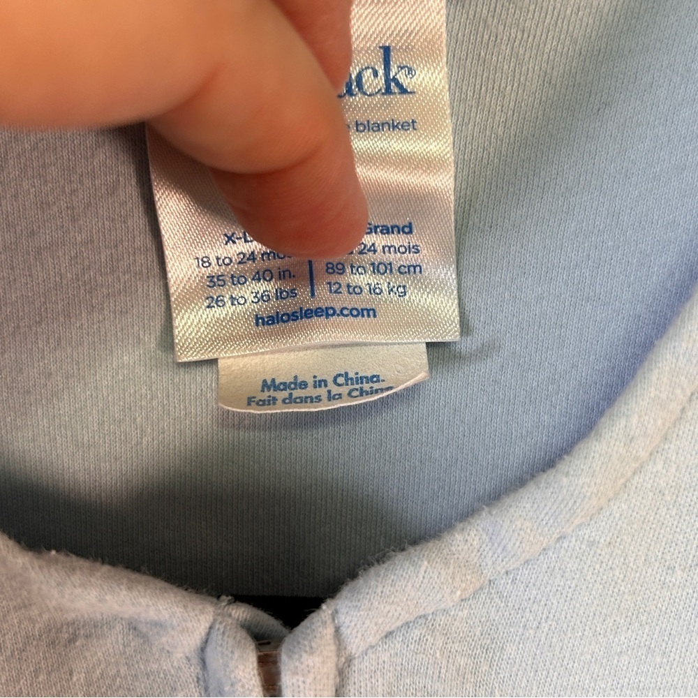 Sleep Sack Xl Sleeveless Size 18-24 Months light blue zippered *READ - Picture 7 of 7